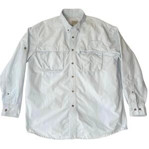 L.L.Bean Vented Long Sleeve Utility Fishing Hiking Button Down Shirt Size Large